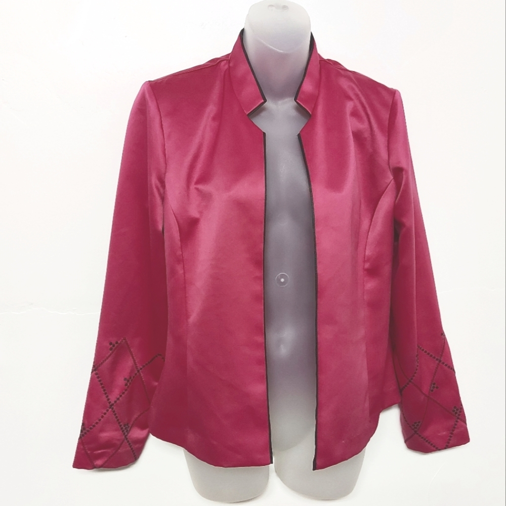 Stanley Scott Vintage Cerise Pink & Black Jacket, Size Small